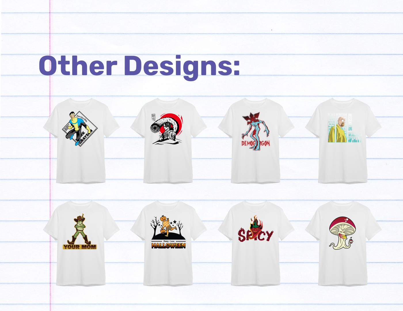 Think Tees — Designs continued
