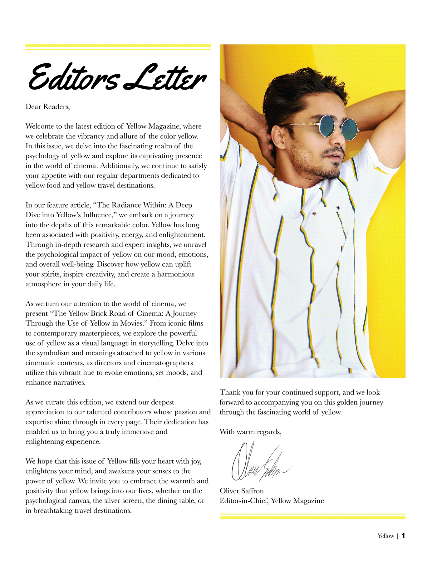 Yellow Magazine — Spread 1
